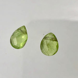 Peridot Faceted Briolette Beads Matched Pair | 2.4 cts each | Green | 9x6x5mm | - PremiumBead Alternate Image 2