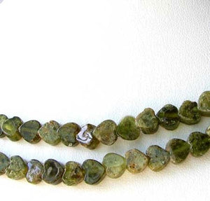 19 Beads of Green Grossular Garnet 6mm Heart Beads 9592 - PremiumBead Primary Image 1
