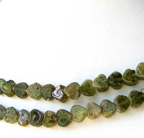 19 Beads of Green Grossular Garnet 6mm Heart Beads 9592 - PremiumBead Primary Image 1