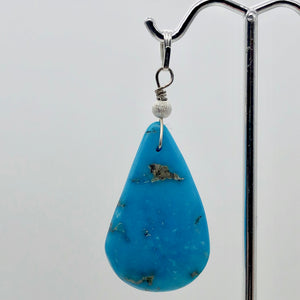 Designer! Turquoise Sterling Silver Pendant | 2 inches long |