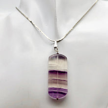 Load image into Gallery viewer, Striped Lavender Fluorite &amp; Sterling Silver Pendant | 40x16x7mm |
