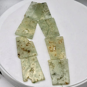 Prehnite Tapezoid Flat Coin Pendant Beads | 52x40x30x3mm | Green | 4 Beads |
