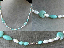 Load image into Gallery viewer, Cream Pearl and Amazonite Necklace Celebrating ~The Moon Goddess~ 6141 - PremiumBead Primary Image 1
