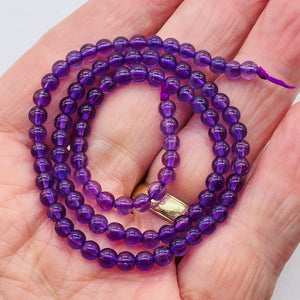 Royal Natural 4mm Amethyst Round Bead Strand 109390