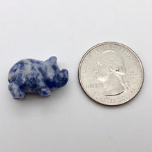 Load image into Gallery viewer, Oink 2 Carved Sodalite Pig Beads | 21x13x9.5mm | Blue - PremiumBead Alternate Image 4
