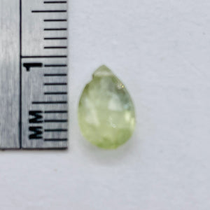 Sapphire1.9ct Flat Faceted Briolette Pendant Bead | 9x6x4mm | Pale Green | 1 |