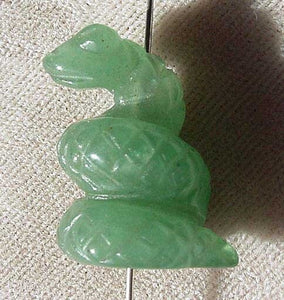 Charmer Carved Aventurine Snake Figurine | 20x11x7mm | Green - PremiumBead Primary Image 1