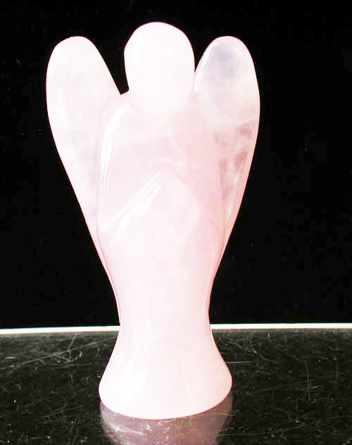 Loving Carved Rose Quartz Guardian Angel Statue 009821 - PremiumBead Primary Image 1