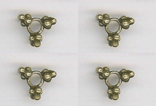 3 Point Huge Bali Silver Triangle Bead Caps 003908 - PremiumBead Primary Image 1