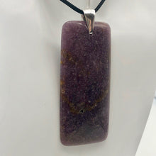Load image into Gallery viewer, Natural Purple Lepidolite Large Rectangular Sterling Silver Pendant | 2 3/4&quot; | - PremiumBead Alternate Image 6
