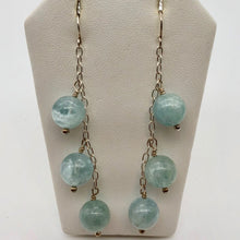 Load image into Gallery viewer, Natural Untreated Blue/Green Aquamarine &amp; Silver Earrings 305213A - PremiumBead Alternate Image 5
