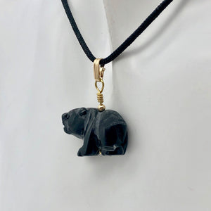 Adorable! Carved Onyx Panda Bear 14Kgf Pendant | 19x14x10mm (Panda) 4mm (Bail Opening) | Black - PremiumBead Primary Image 1