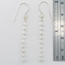 Load image into Gallery viewer, Quartz AAA Crystal Sterling Silver Dangle Earrings| 1 3/4&quot; Long | Clear | 1 Pair
