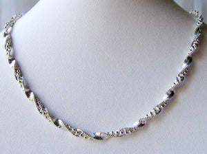 Festive! 16" Silver Bead Herringbone Twist Chain 10027A - PremiumBead Alternate Image 2