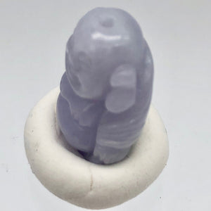 26.8cts Hand Carved Buddha Lavender Jade Pendant Bead | 21x15x9.5mm | Lavender - PremiumBead Alternate Image 4