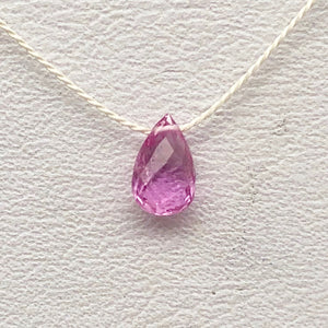 1 AAA Natural Brilliant Pink Sapphire .6cts Briolette Bead 5899D - PremiumBead Primary Image 1