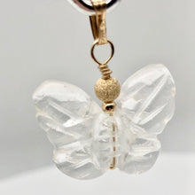 Load image into Gallery viewer, Flutter Carved Quartz Butterfly 14Kgf Pendant | 1 1/4&quot; Long| Clear | 1 Pendant | - PremiumBead Alternate Image 4
