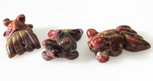Load image into Gallery viewer, Wondrous 2 Carved Brecciated Jasper Gold Fish Beads | 23x11x5mm | Red - PremiumBead Primary Image 1
