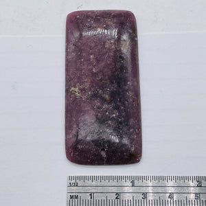 Madagascar Lepidolite Rectangular Stone | 65x30x6mm | Purple lilac | 1 Bead |
