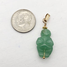 Load image into Gallery viewer, Aventurine Goddess of Willendorf 14Kgf Pendant |1.38&quot; Long | Green | - PremiumBead Alternate Image 5
