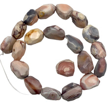 Load image into Gallery viewer, Botswana Agate Faceted Strand | 25x20x12 to 20x15x12mm | Pink | Nugget | 20 Bds|
