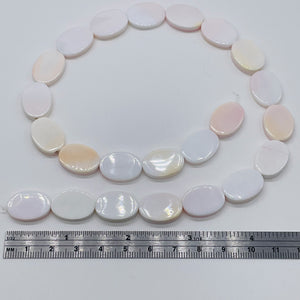 3 Beads of Pink Conch Shell 17x12mm Oval Beads 9460