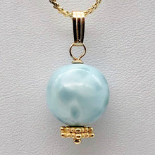 Load image into Gallery viewer, Hemimorphite 14K Gold Filled Round | 1&quot; Long | Blue | 1 Pendant
