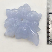 Load image into Gallery viewer, 35.5cts Exquisitely Hand Carved Blue Chalcedony Flower Pendant Bead - PremiumBead Primary Image 1
