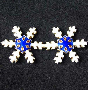 2 Cobalt Cloisonne Snowflake Centerpiece 30x27x4mm Beads 8638B - PremiumBead Primary Image 1