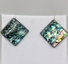 Load image into Gallery viewer, Four Blue Sheen Abalone 18mm Square Pendant Beads - PremiumBead Alternate Image 7
