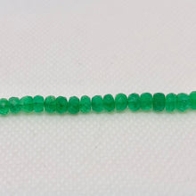 Load image into Gallery viewer, Natural Emerald Faceted Roundel Beads | 2 Beads | 4.9x3mm | 1.3 tcw |
