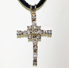Load image into Gallery viewer, Shimmering Cubic Zirconia &amp; Sterling Cross Pendant 10549 - PremiumBead Alternate Image 3
