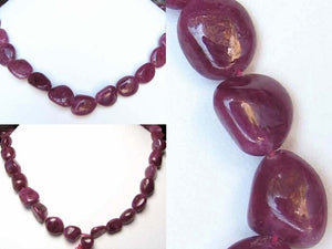 227cts Rich Natural Non-Heated Ruby Art Cut Bead Strand 109671A - PremiumBead Primary Image 1