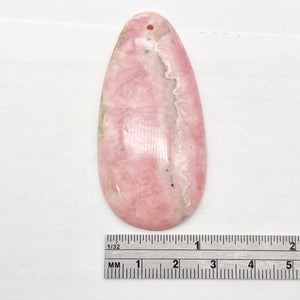 Natural Lacy Pink Rhodochrosite Pendant Bead | 60x30mm| Pink | Teardrop | 1 Bd |
