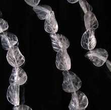 Load image into Gallery viewer, 2 Carved Clear Quartz 19x17x6mm Leaf Beads 10168 - PremiumBead Primary Image 1
