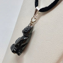 Load image into Gallery viewer, Adorable! Hematite Cat &amp; Solid Sterling Silver Pendant 509257HMS - PremiumBead Alternate Image 3
