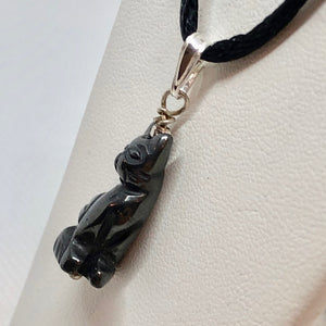 Adorable! Hematite Cat & Solid Sterling Silver Pendant 509257HMS - PremiumBead Alternate Image 3