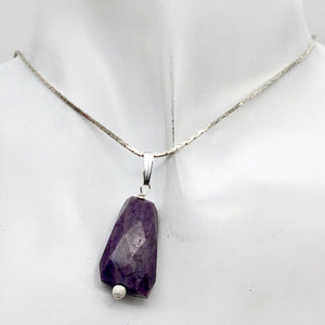 Very Rare! Purple Faceted Sugilite Sterling Silver Pendant! | 1 3/8" Long |