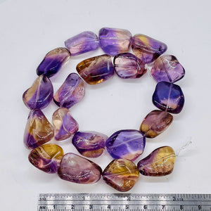 Ametrine Nugget Large Bead Strand | 25x18x14 to 21x15x12 | Purple/Gold| 19 Beads