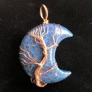 Lapis Copper Wire Wrap | 1 3/4" Long | Blue/Copper | 1 Pendant