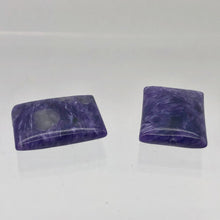 Load image into Gallery viewer, 75cts of Rare Rectangular Pillow Charoite Beads | 2 Beads | 26x20x8mm | 10871D - PremiumBead Alternate Image 7
