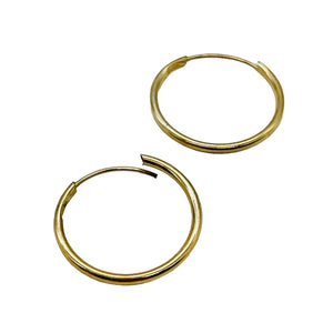 14K Gold Continuous Hoop Earrings | 1/2" Long | Gold | 1 Pair |