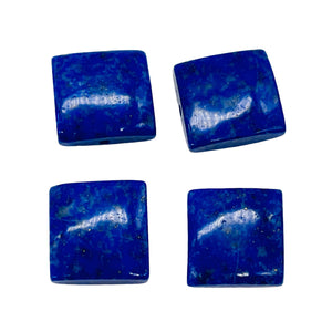 Lapis Lazuli Square | 13x13x5mm | Blue Silver | 4 Beads