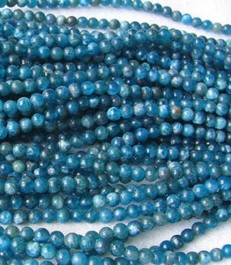 Stunning 4mm Round Blue Apatite Bead Strand 108889B - PremiumBead Alternate Image 3