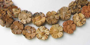 Desert Poppies 2 Hand Carved Jasper Flower Beads 9162 - PremiumBead Primary Image 1