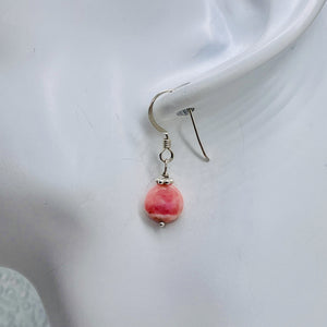 Rhodochrosite Sterling Silver Drop Earrings | 3/4" Long | Pink | 1 Pair |