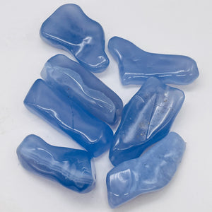 Chalcedony Designer Cut 375ct Pendant Beads| 42x22x10 - 35x23x15mm|Blue| 7 Beads