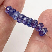 Load image into Gallery viewer, Tanzanite Faceted Roundel Beads | 5mm | Blue | 7 Bead(s)
