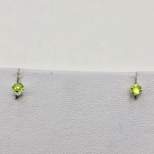 Load image into Gallery viewer, August! 3mm Created Peridot &amp; Silver Earrings 10146H - PremiumBead Alternate Image 5
