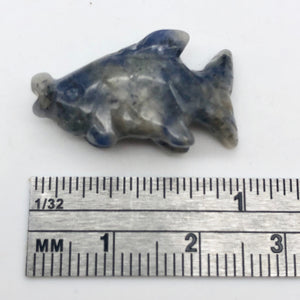 Swimming 2 Hand Carved Sodalite Koi Fish Beads | 23x11x5mm | Blue white - PremiumBead Alternate Image 3